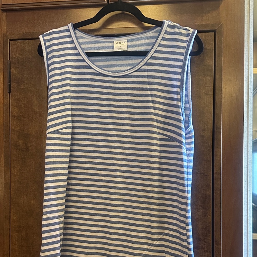 Serra Women's Blue and White Striped dress